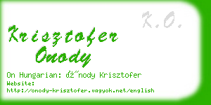 krisztofer onody business card